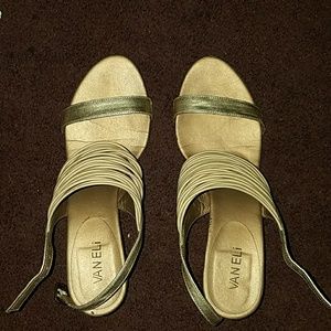 Gold Metallic Wedges - worn a few times