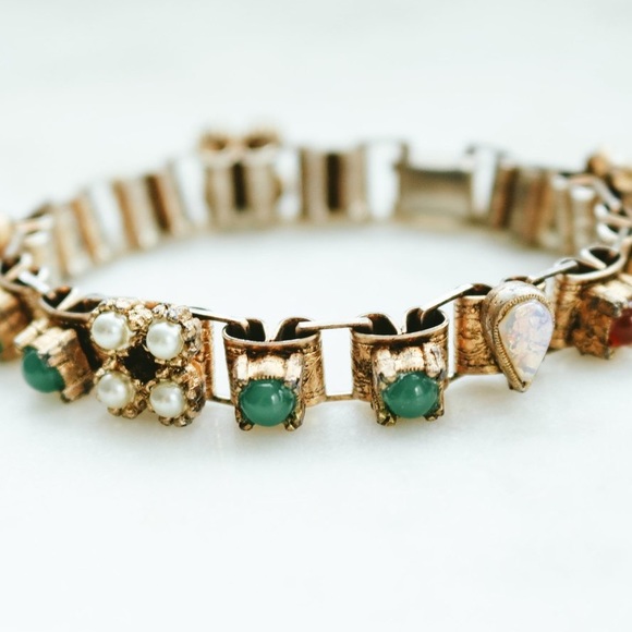 Vintage Jewelry - Vintage Multicolor Gem Bracelet