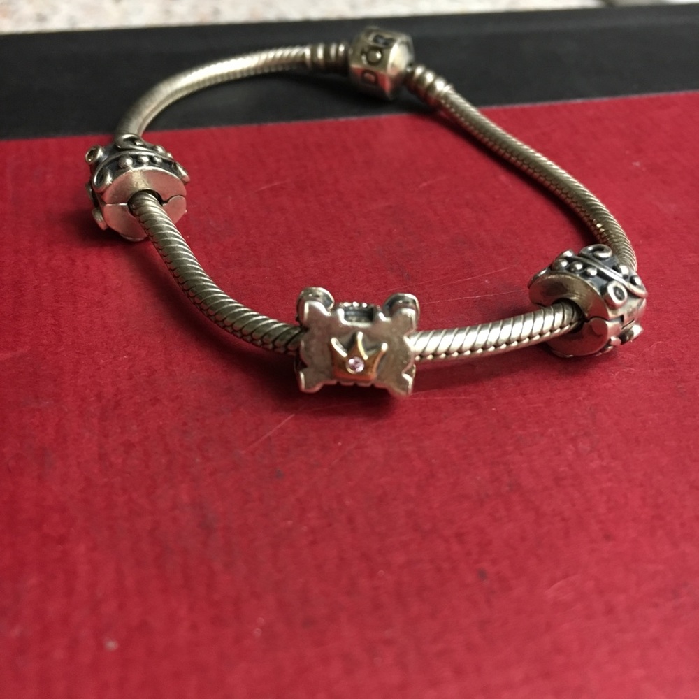 Authentic silver pandora bracelet