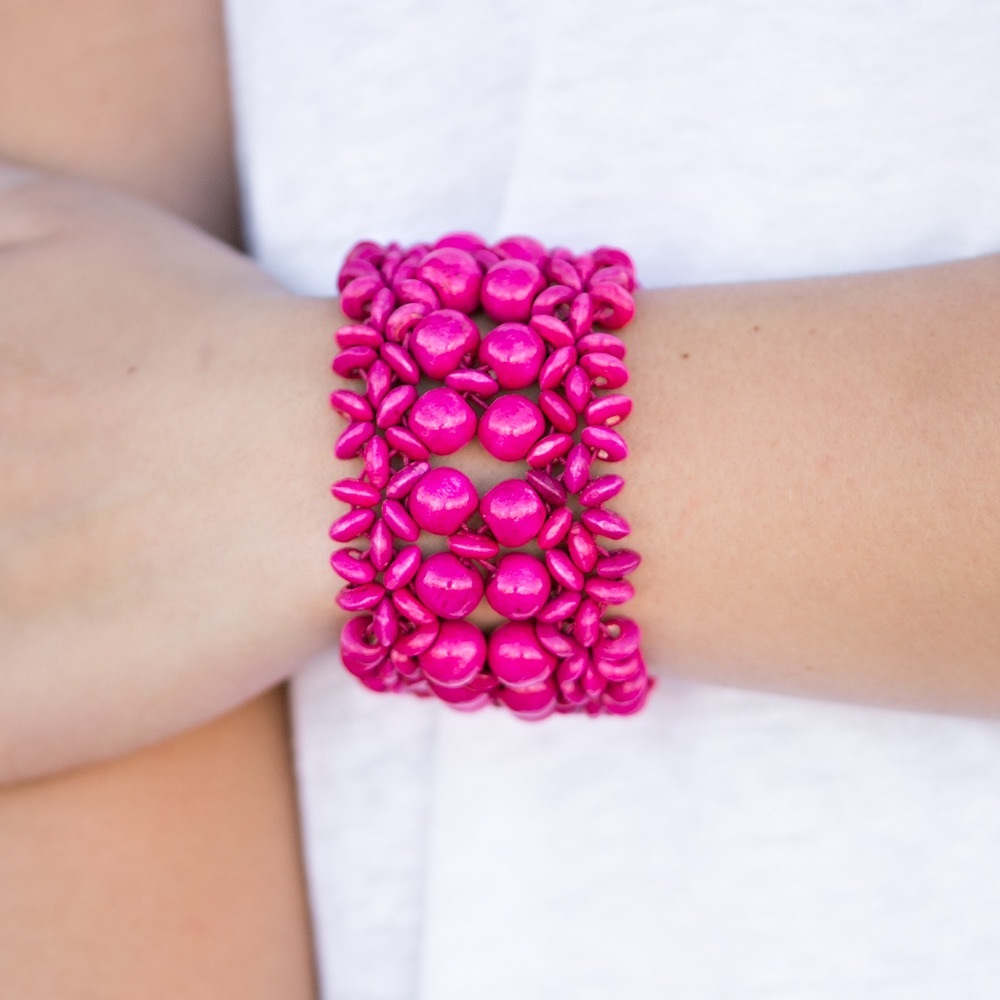 Hot Pink stretchy bands bracelet