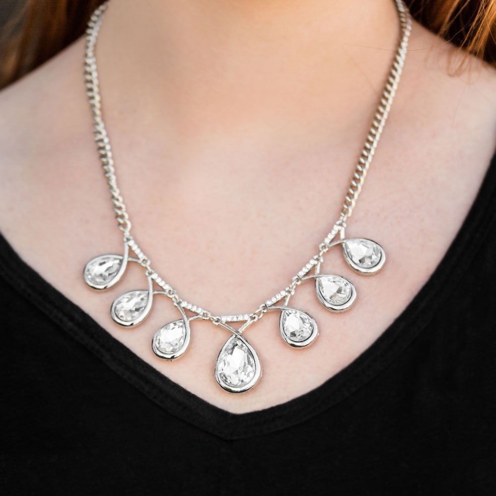 Gorgeous Silver and Clear Stone Necklace