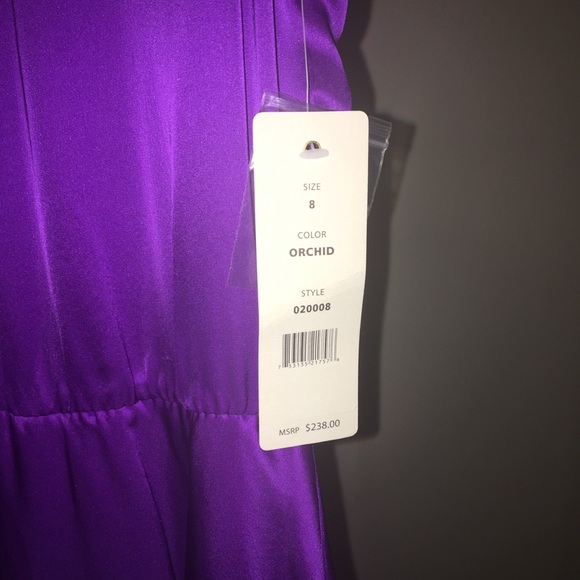NWT Cluny Asymmetric Peplum Silk Charmeuse Dress - Picture 6 of 6
