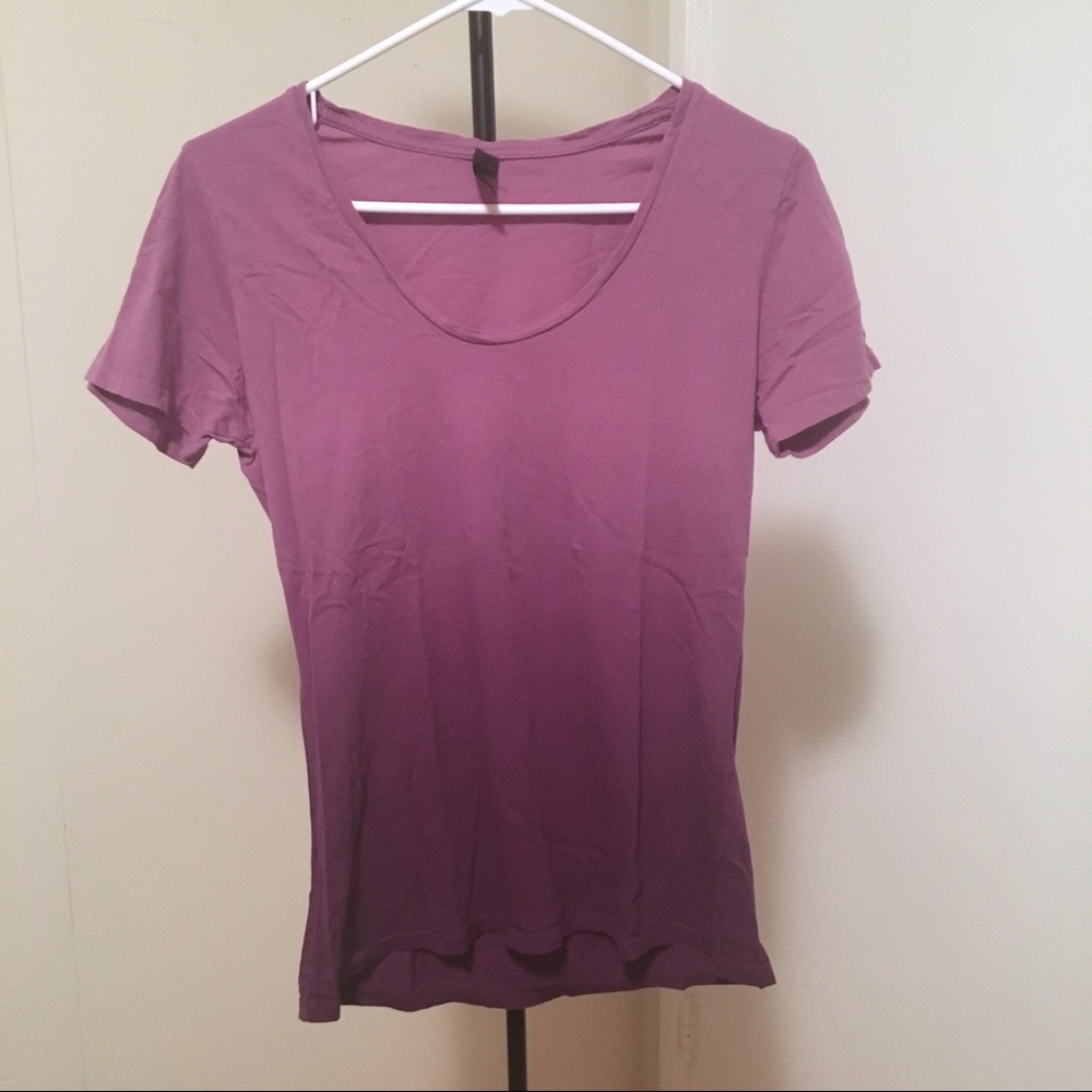 Purple ombre scoopneck tee