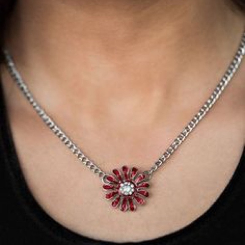 Red Flower Necklace