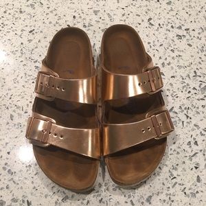 Arizona metallic Rose Gold Birkenstocks
