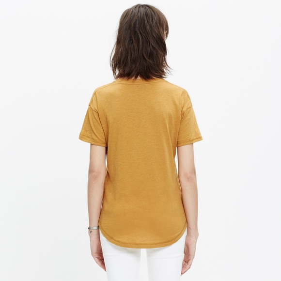 Madewell slub cotton tee in mustard - Picture 3 of 7
