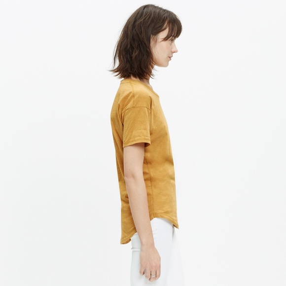 Madewell slub cotton tee in mustard - Picture 4 of 7