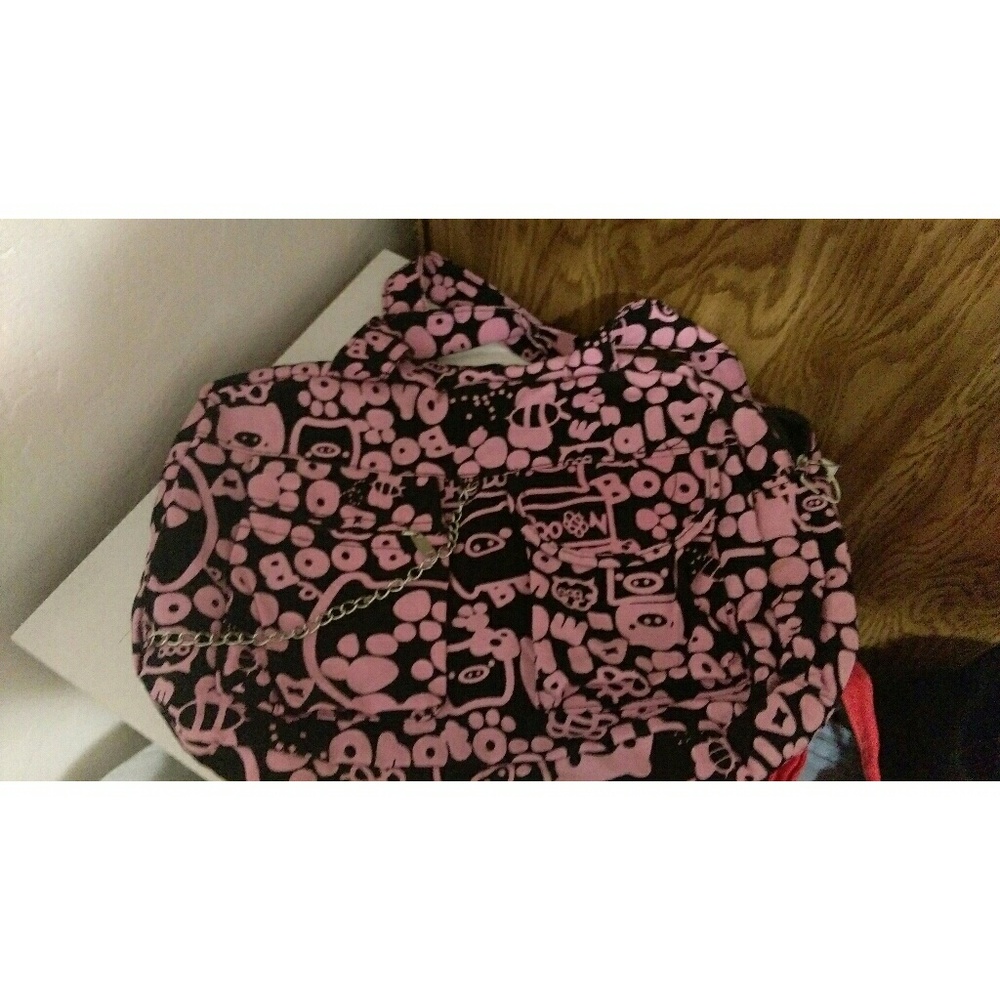 Monokuro Boo Pink/Black Colored Shoulder/Tote Bag