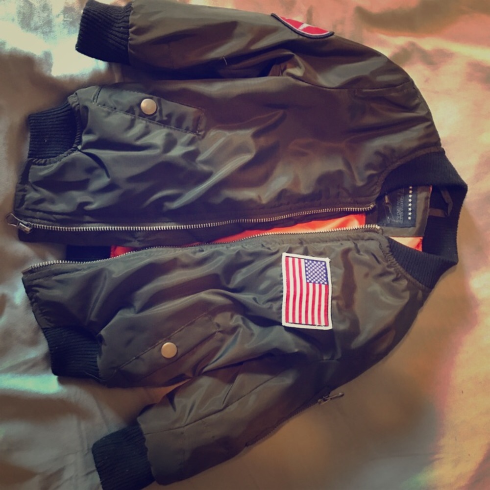 Toddler army green bomber jacket size 3t
