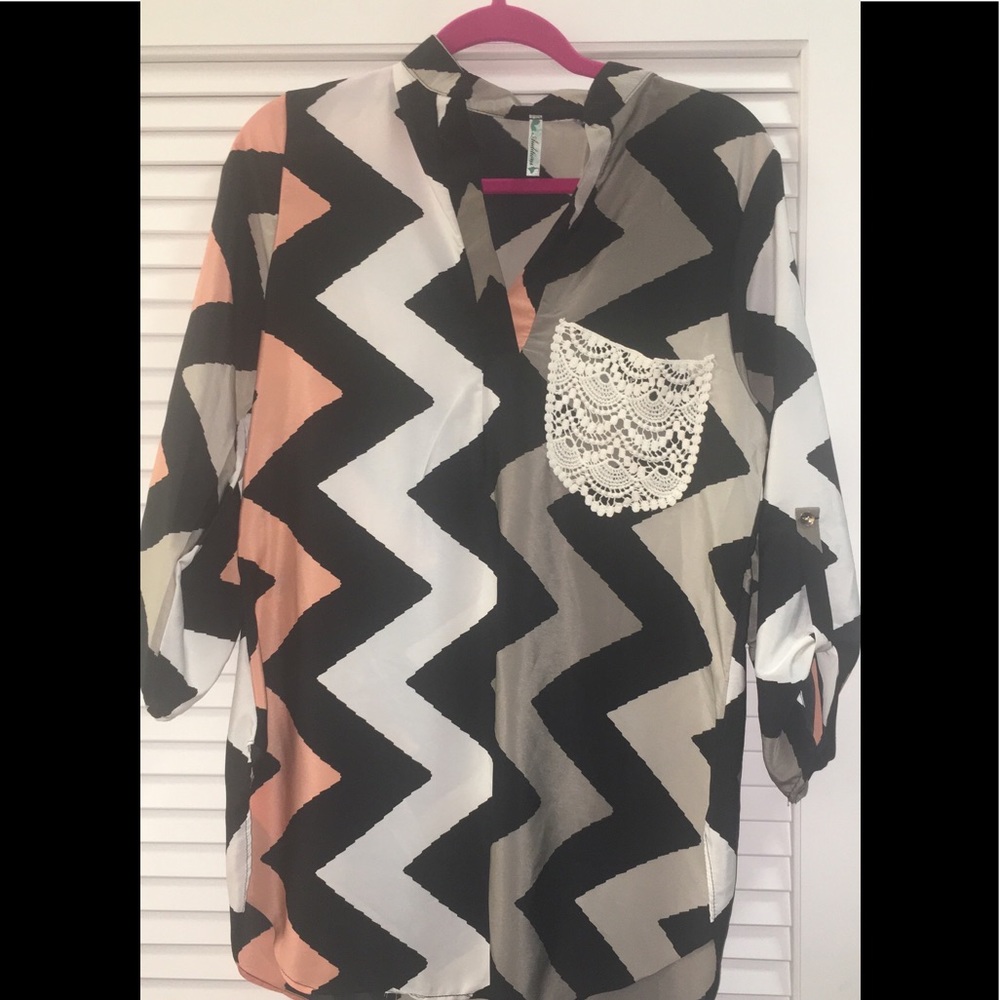 Multi colored Henley Top