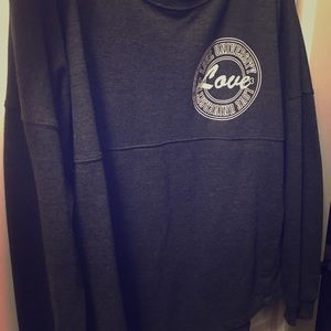 Slouchy Gray Varsity Sweatshirt