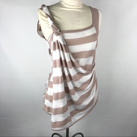 LAMB Yarn Dyed Linen Blend Stripe Twisted Drape - Picture 2 of 6