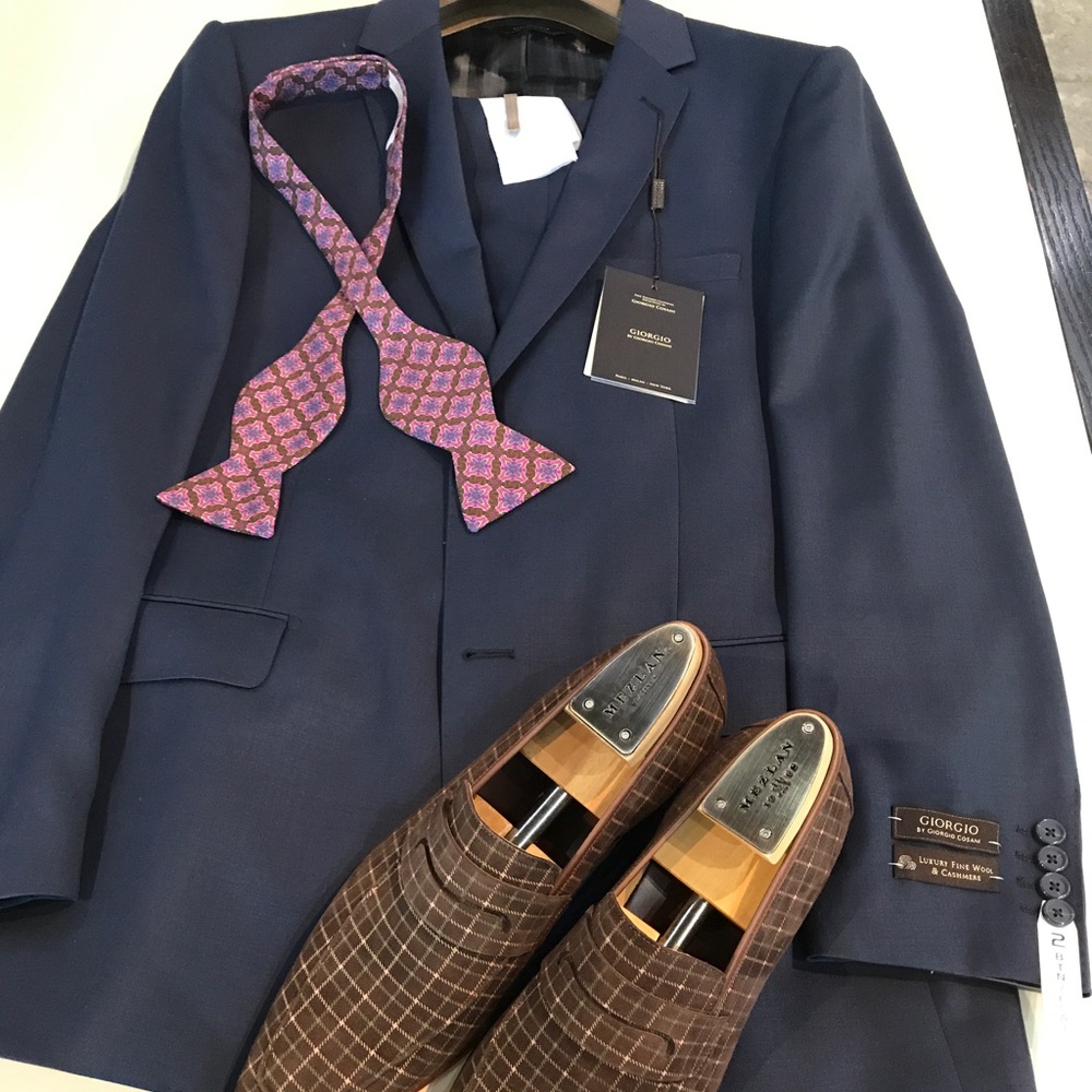 NWT Men's Blue Wool and Cashmere Suit