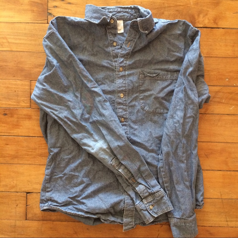 American Apparel Men's Chambray Jean Oxford Shirt