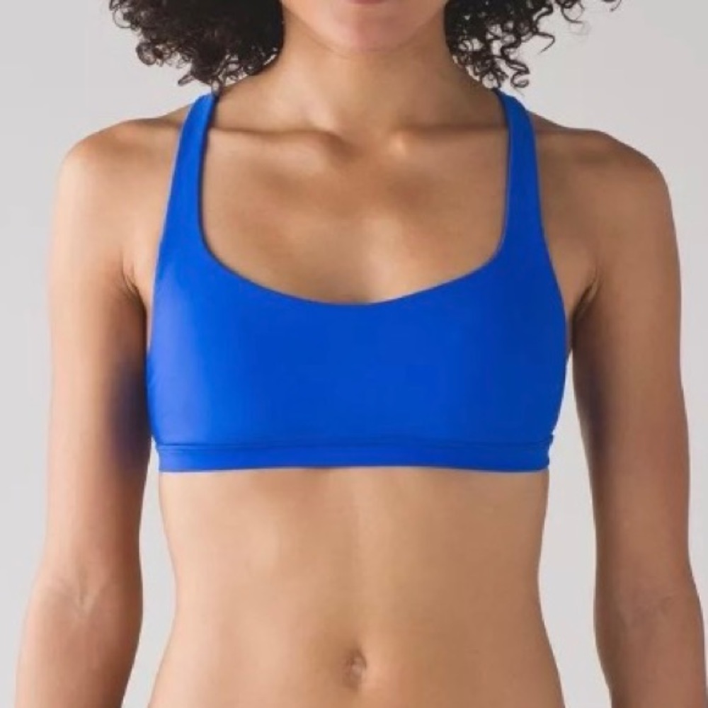 Lululemon game day top sports bra cerulean blue 8