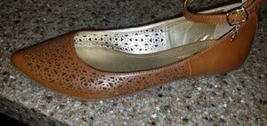 BCBG Generation- Lattice Cut Leather Flats ZAYNA