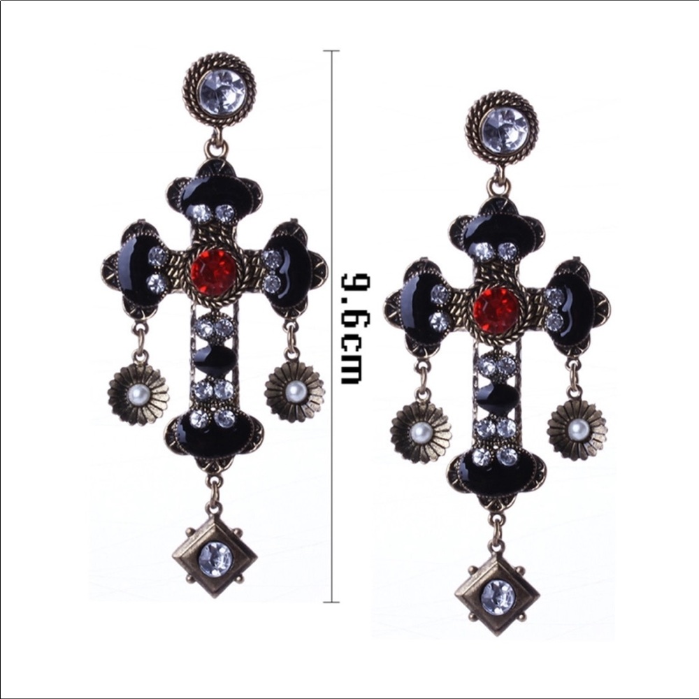 Baroque Cross Earrings Renaissance