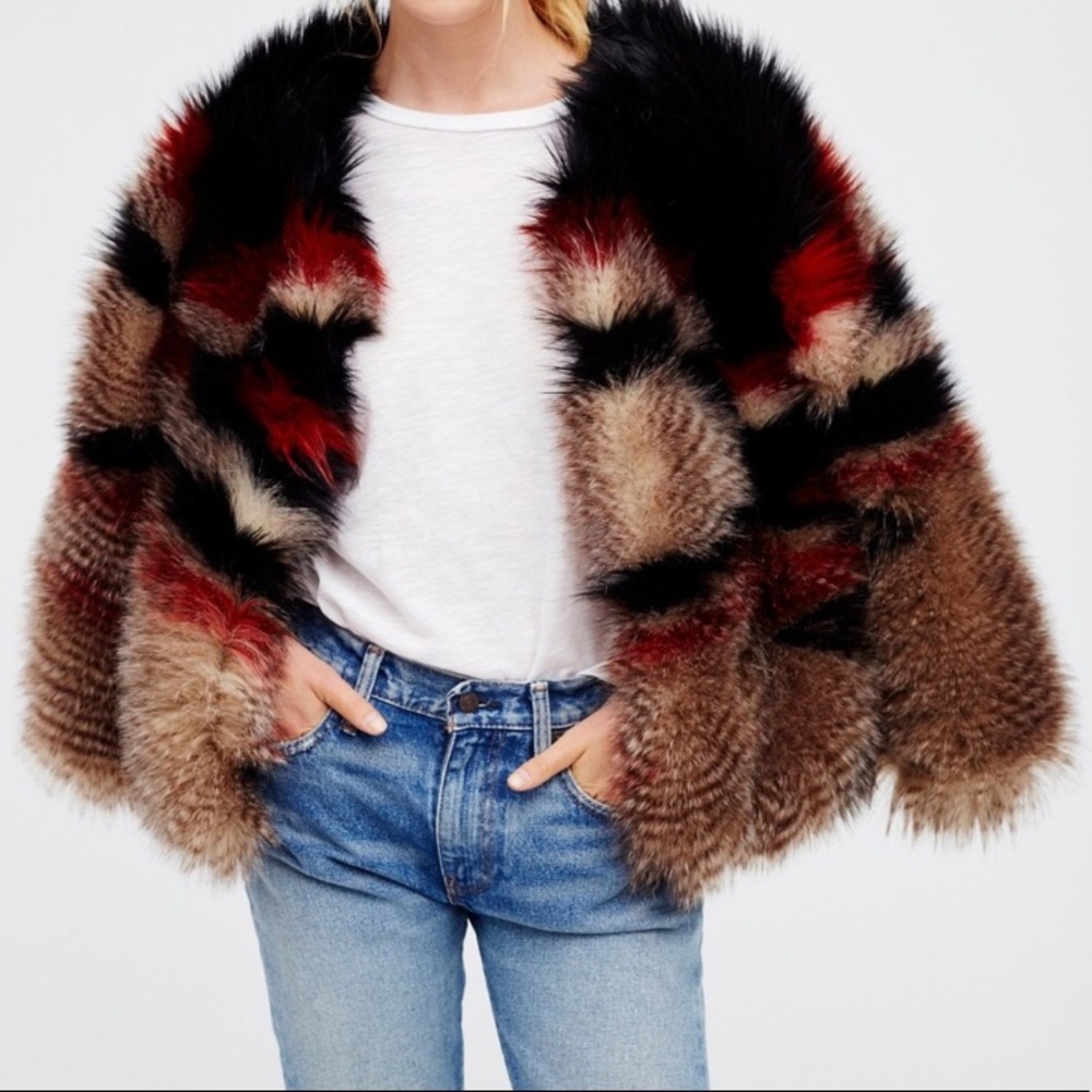 Free People Faux Fur Jacket/Coat