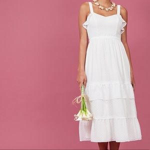 Etherial elegance midi dress in white