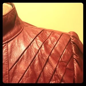 Maroon Retro Leather Jacket