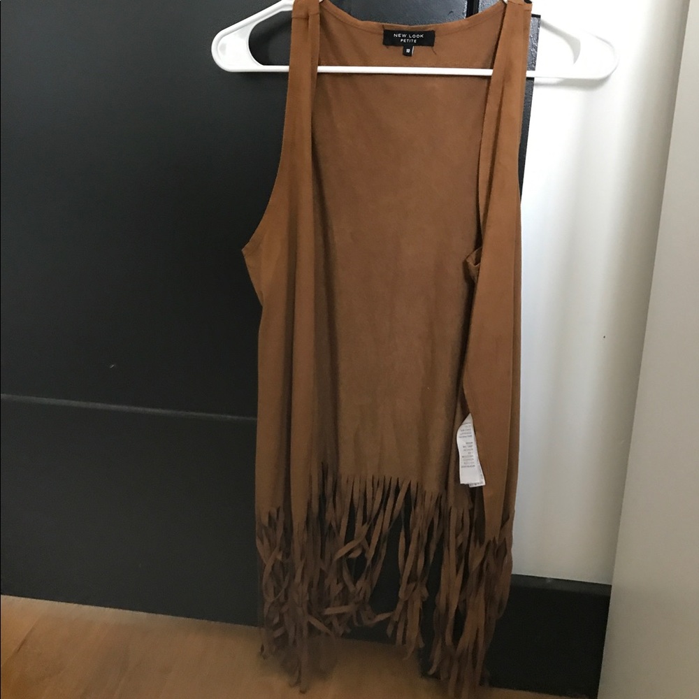 Suede fringe vest