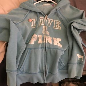 Pink light blue sweatshirt