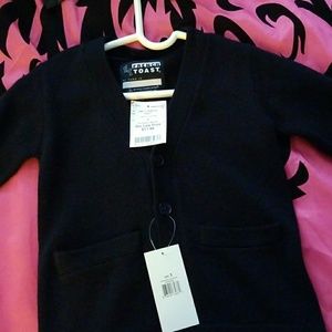Long sleeve navy kids button down sweater