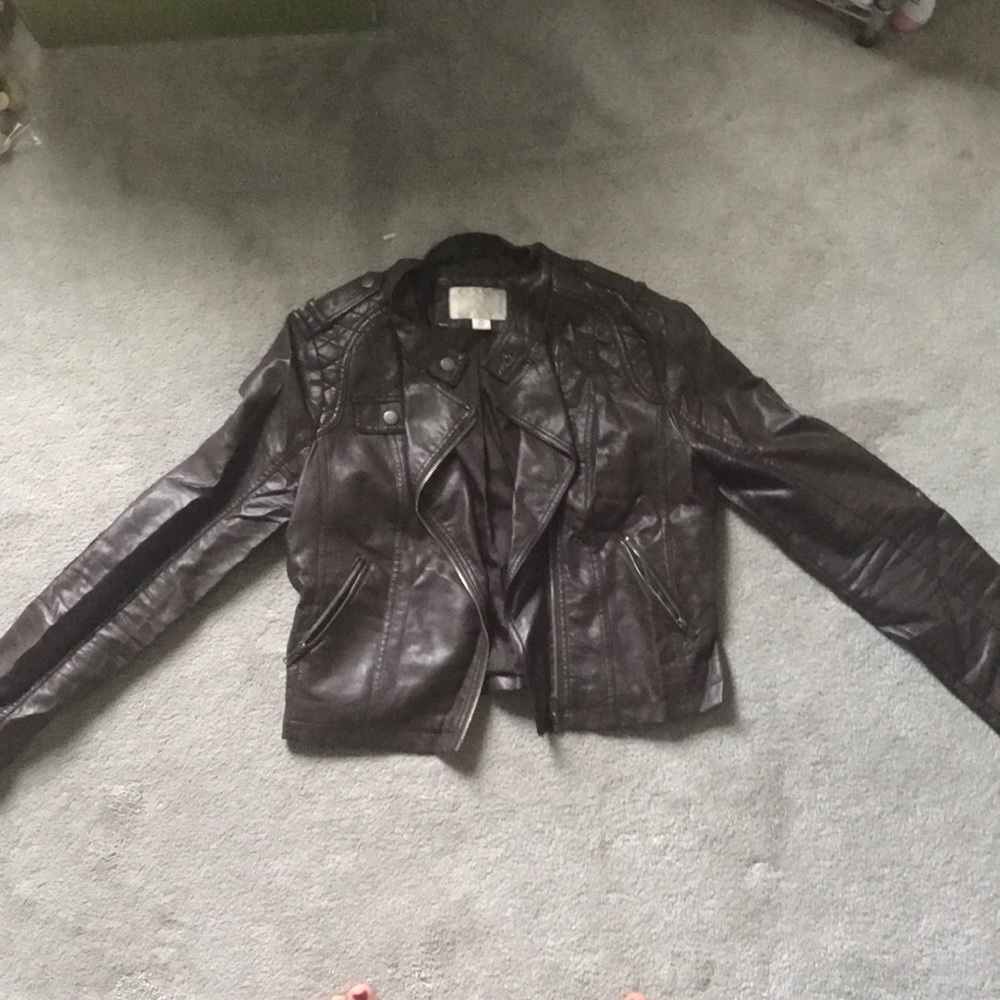 Brown leather jacket