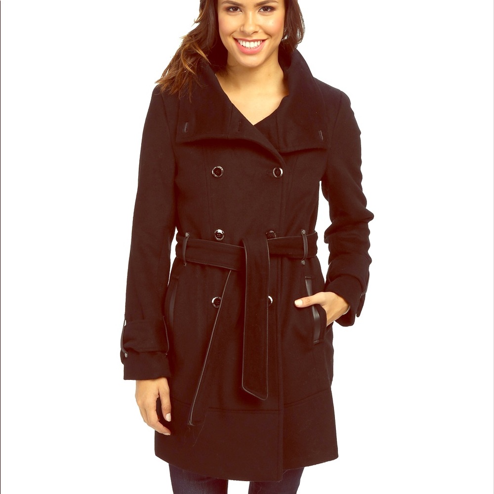 Calvin Klein Double Breasted Wool Trench Coat L