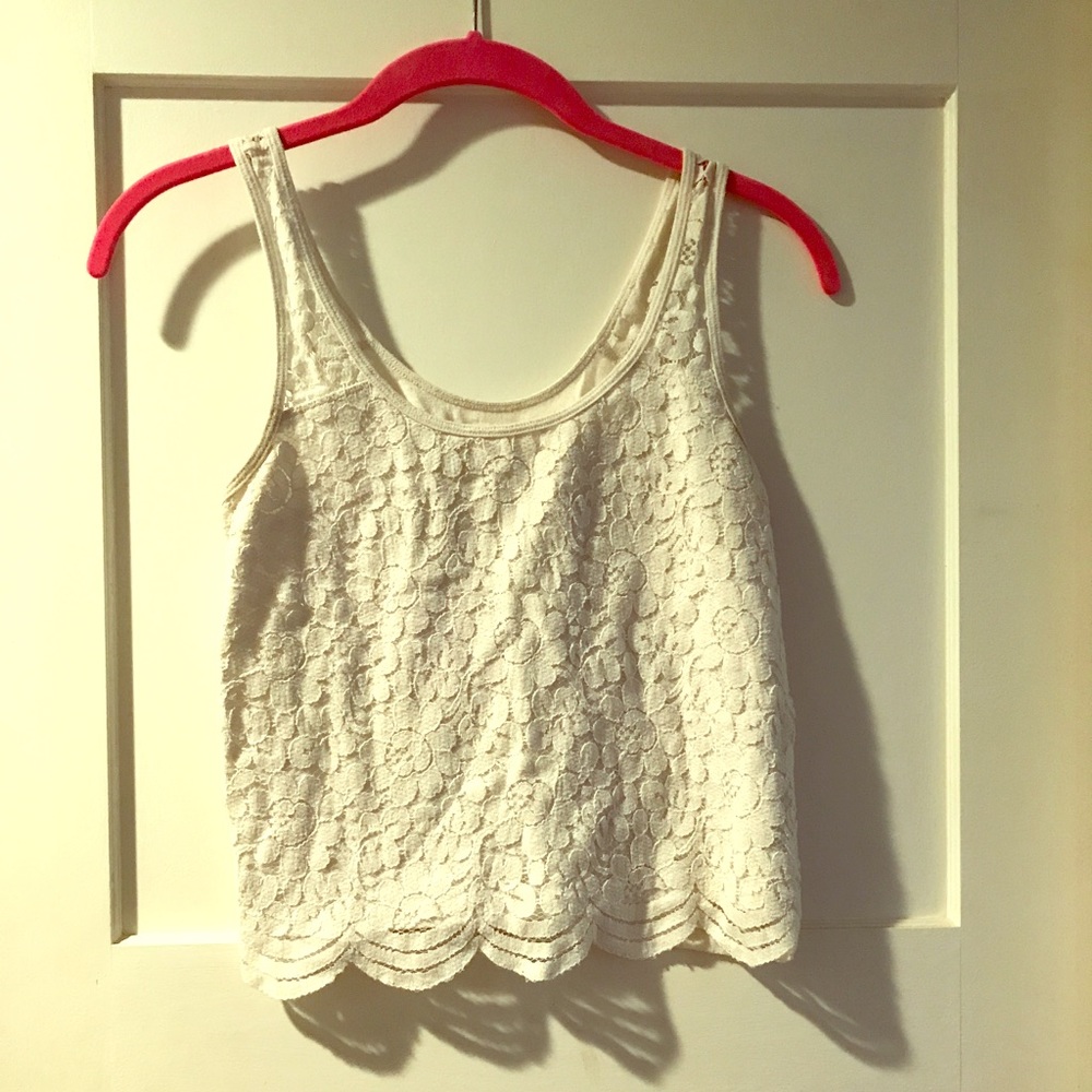 White lace crop top!