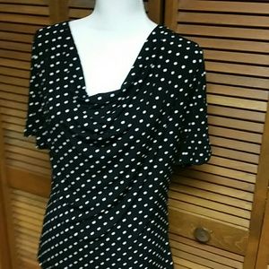REDUCED! Career black and white polka dot Top