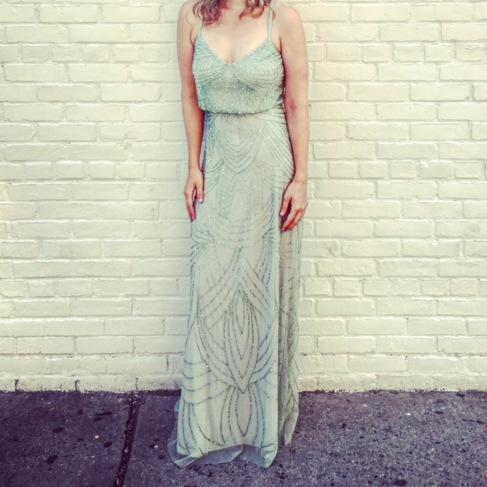 Adrianna Papell beaded blouson gown