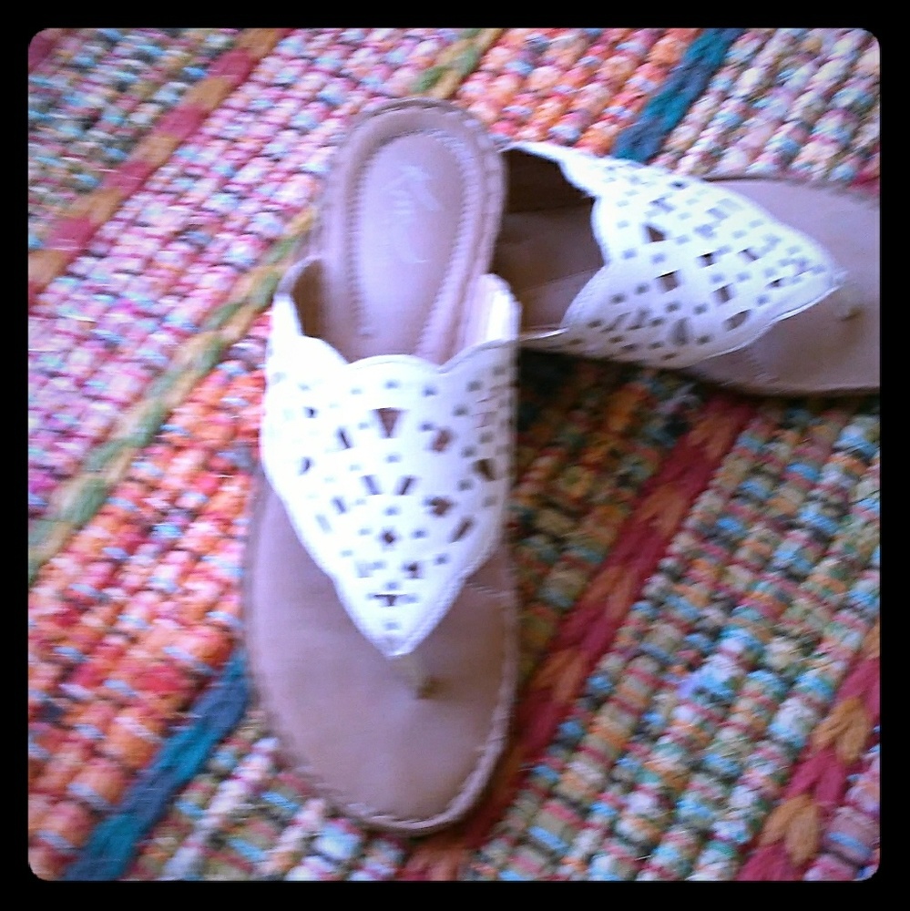 White leather Sandals