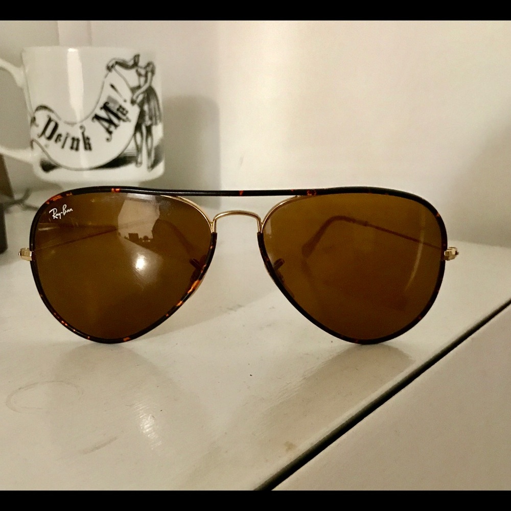 Ray-Ban brown/gold aviator sunglasses