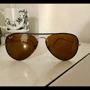 Ray-Ban brown/gold aviator sunglasses