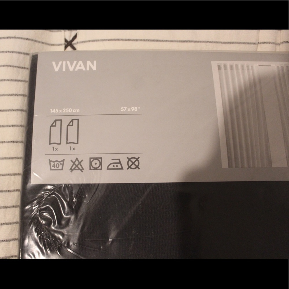 IKEA Vivan Black Curtains - 2 Panels