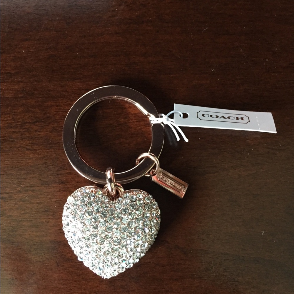 Heart shaped rose gold keychain