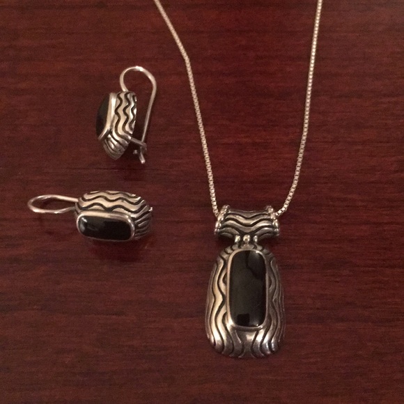 Jewelry - Sterling silver and onyx set