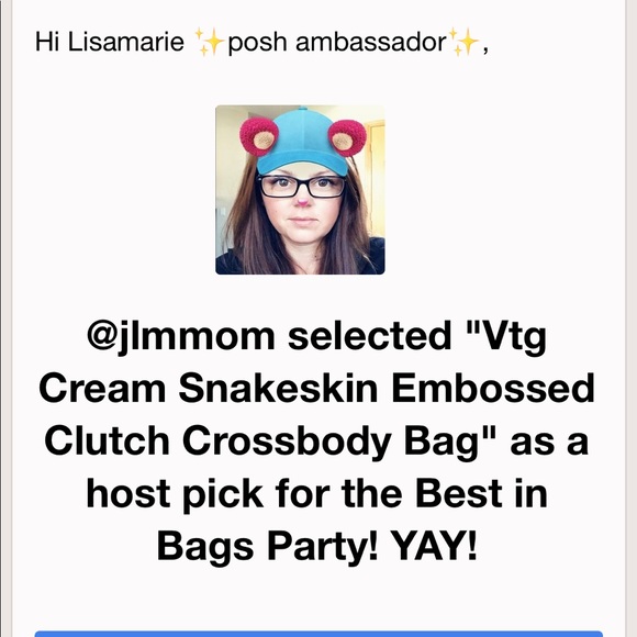 Vintage Cream Snakeskin Embossed Clutch Crossbody - Picture 5 of 8