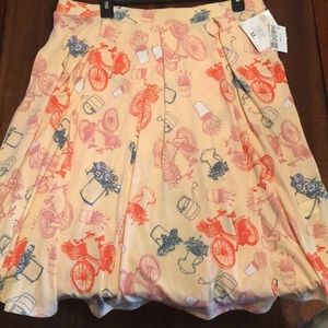 Lularoe Madison skirt XL NWT Bicycle / flower pots