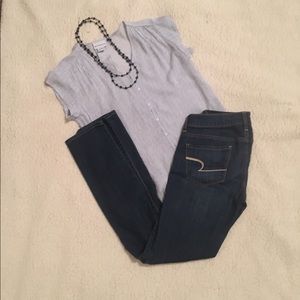 Skinny American eagle blue jeans