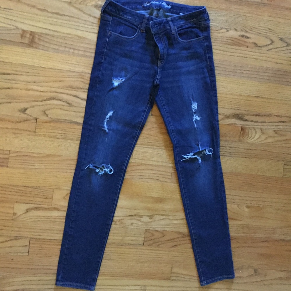 American eagle distressed jeggings size 12