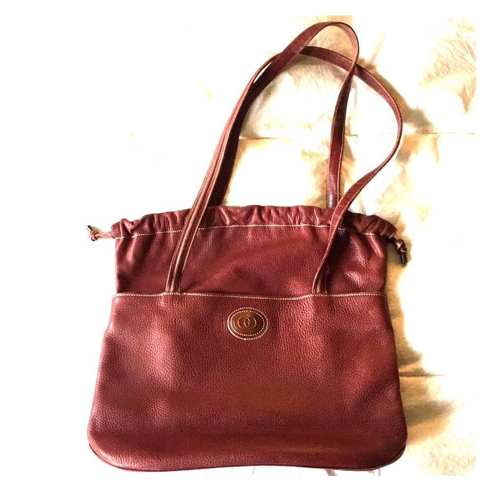 Authentic Vintage Gucci burgundy leather tote shoulder bag
