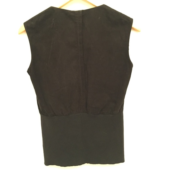 SOLD IPSO Suede Leather V Neck Sleeveless Top - Picture 8 of 9