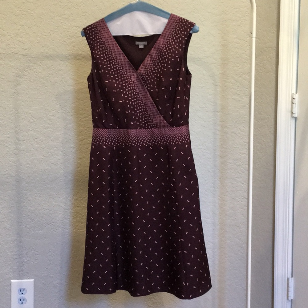 Dress - size 2P- brown with purple design