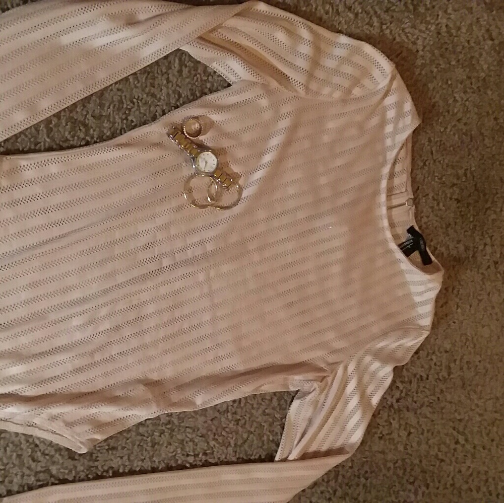 Forever 21 🎀  Long Sleeve Mesh Bodysuit NWOT