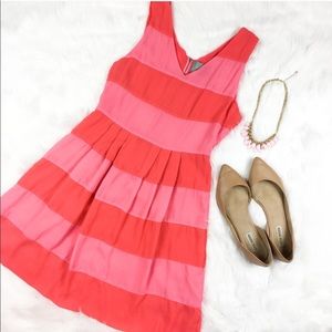 Skies Are Blue Two Tone Pink Striped Dress Skies Are Blue Two Tone Pink Striped Dress