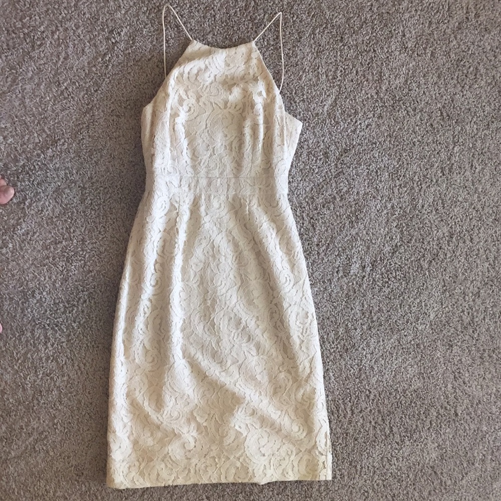 J. Crew Champagne Lydia Lace Bridesmaid Dress