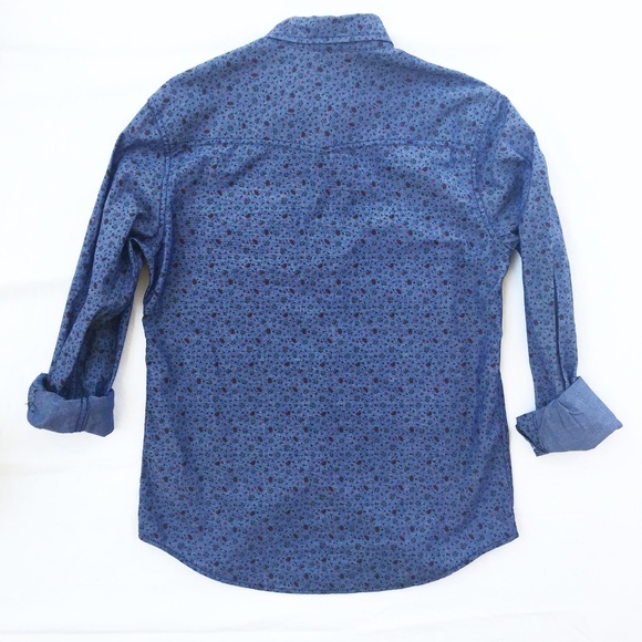 SOLD' SALT VALLEY | Chambray Floral Button Up - Picture 2 of 6