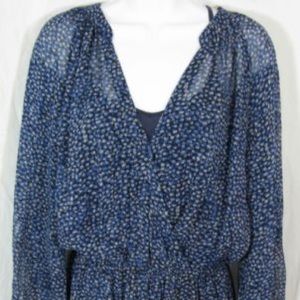 Joie Sheer blouson dress Navy beautiful